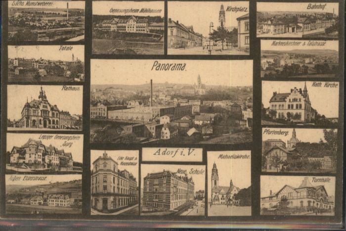 Adorf Vogtland Bahnhof Kirche Pfortenberg Turnhalle Sc