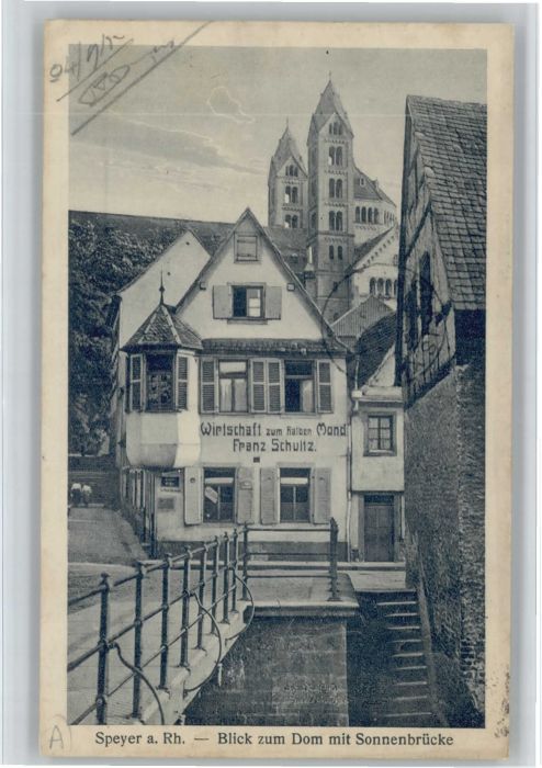 Speyer Rhein Speyer Sonnenbrücke Dom Wirtschaft zum