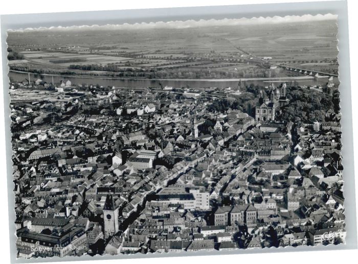 Speyer Rhein Speyer Fliegeraufnahme