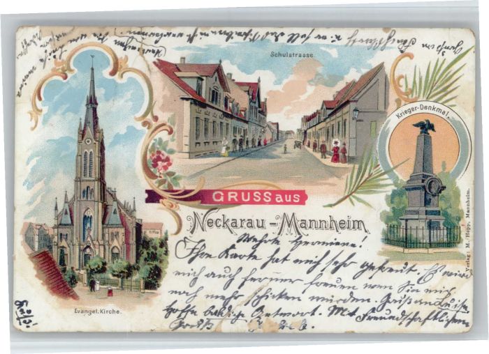 Neckarau Kirche Schulstrasse Kriegerdenkmal