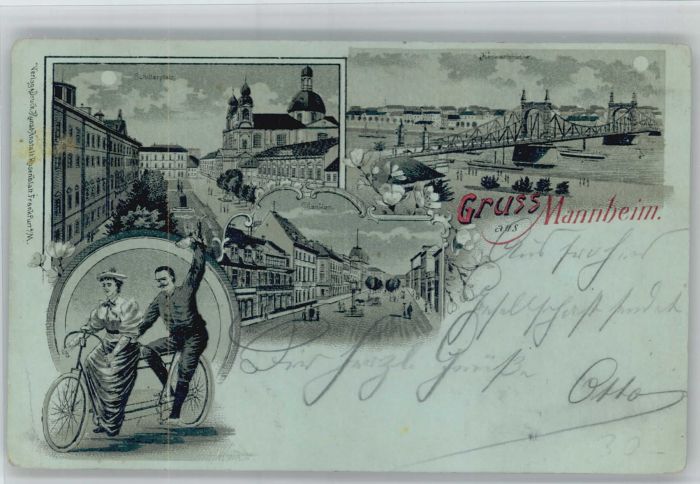 Mannheim Schillerplatz Neckarbrücke Planken