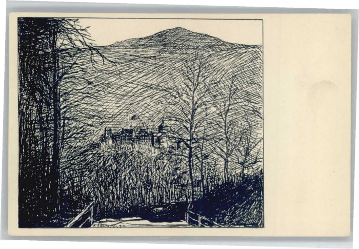 Heidelberg Neckar Heidelberg Federskizze F. Rauers