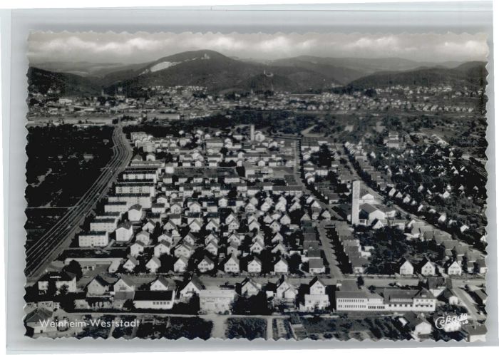 Weinheim Bergstrasse Fliegeraufnahme Weststadt