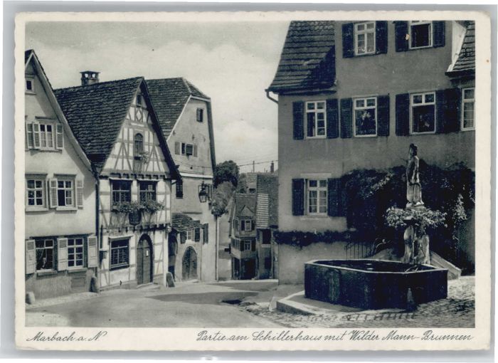 Marbach Neckar Wilder Mann-Brunnen Schillerhaus