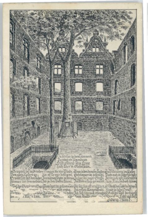 Hirsau Gedicht L. Uhland Künstler J. Luz