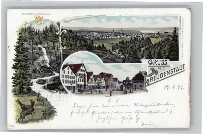 Freudenstadt Marktplatz Sankenbacher Wasserfall