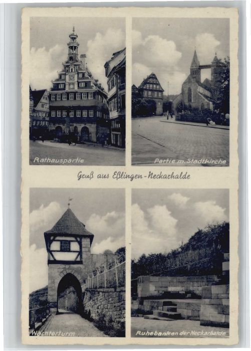 Neckarhalde Wächterturm Stadtkirche Rathaus