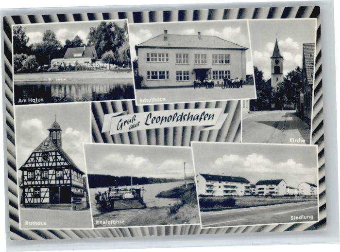 Leopoldshafen Kirche Rathaus Hafen