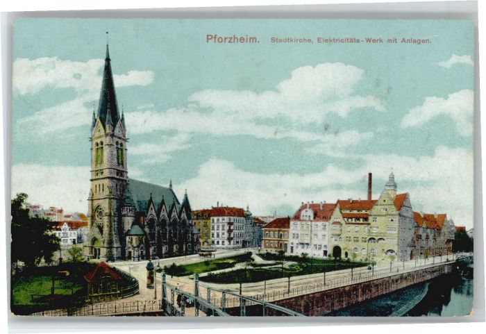 Pforzheim Elekrtizitätswerk Stadtkirche