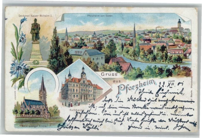 Pforzheim Rathaus Denkmal Kaiser Wilhelm