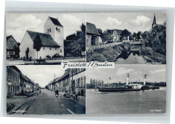 Freistett Hauptstrasse Dorfbach Rhein