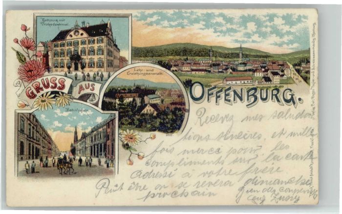 Offenburg Rathaus Drakedenkmal Bahnhofstrasse Erz