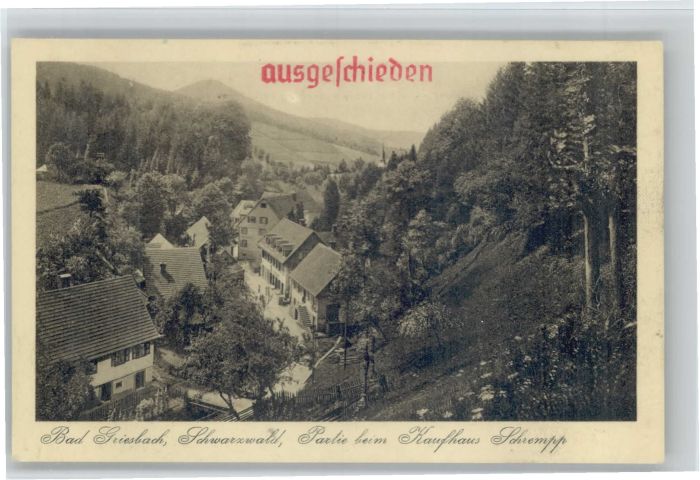 Bad Peterstal-Griesbach Kaufhaus Schrempp Stempel auf AK