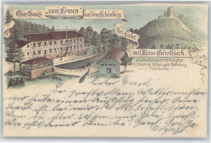 Lahr Schwarzwald Lahr Gasthaus zum Löwen Schönberg Ruine