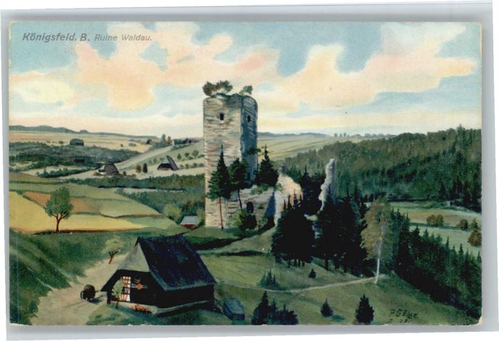Koenigsfeld Schwarzwald Königsfeld Ruine Waldau Künstler Papier