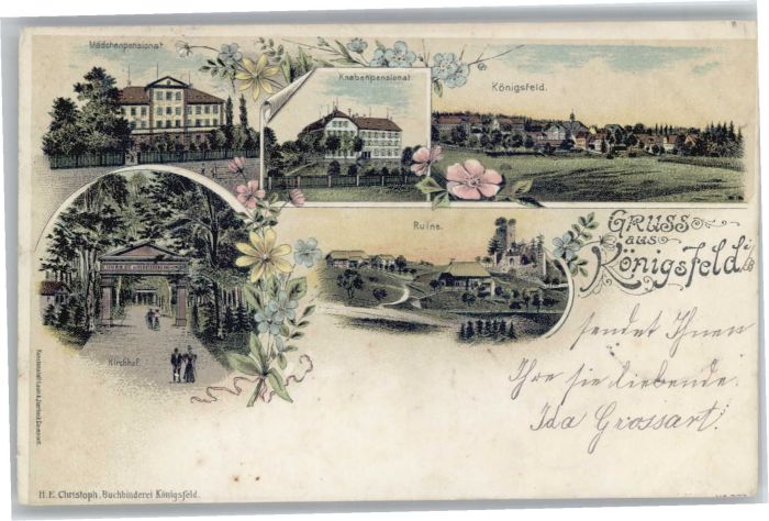 Koenigsfeld Schwarzwald Königsfeld Knabenpensionat Kirchhof Mäd