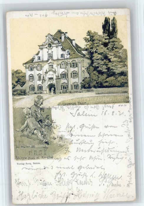 Oberuhldingen [Stempelabschlag] Unteres Tor Künstler