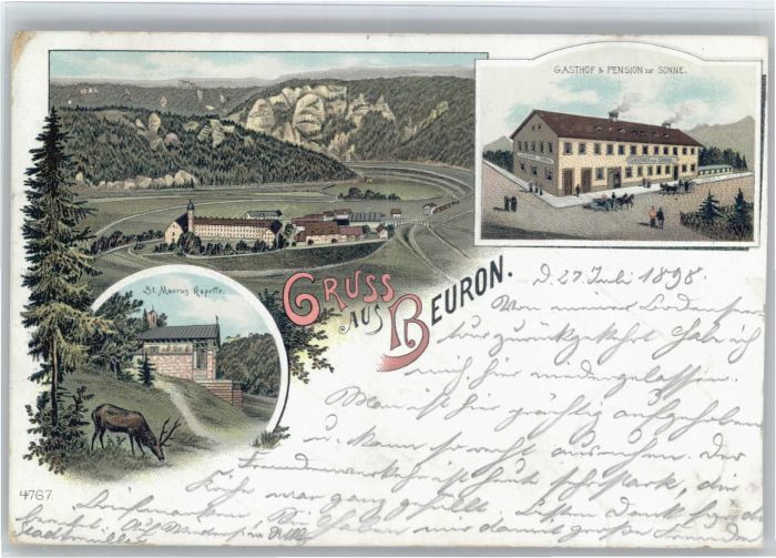 Beuron Donautal Beuron Gasthof zur Sonne St. Maurus Kap