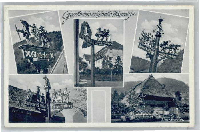 Glottertal Glotterbad Wegweiser Schwarzwaldhaus