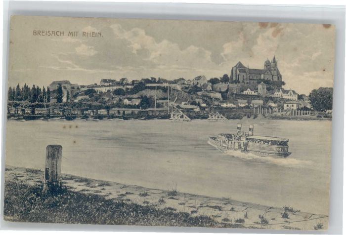 Breisach Rhein Breisach Schiffsbrücke Dampfer