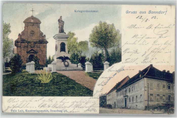 Bonndorf Schwarzwald Bonndorf Krieger Denkmal Gasthaus Hirsc