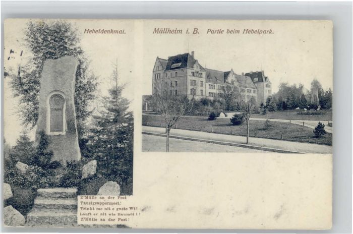 Muellheim Baden Müllheim Hebeldenkmal Hebelpark