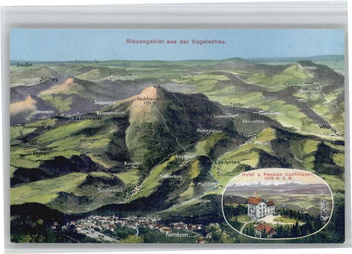 Kandern Fliegeraufnahme Hotel Pension Hochblaue