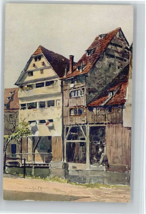 Ulm Donau Alt Ulm nach einem Original Aquarell vo