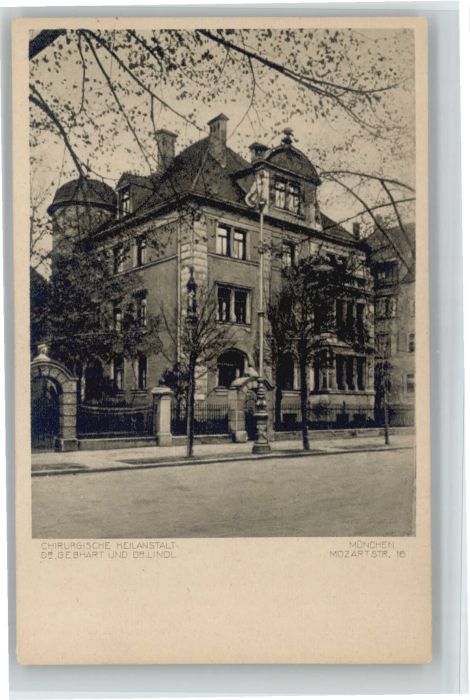 Muenchen Bayern hirugische Heilanstalt Gebhardt Lindl