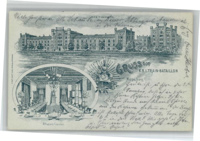 Muenchen . B. I. Train Bataillon Offiziers Kasin