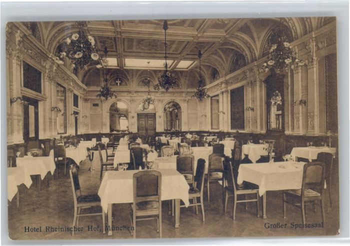 Muenchen Bayern Hotel Rheinischer Hof Speisesaal
