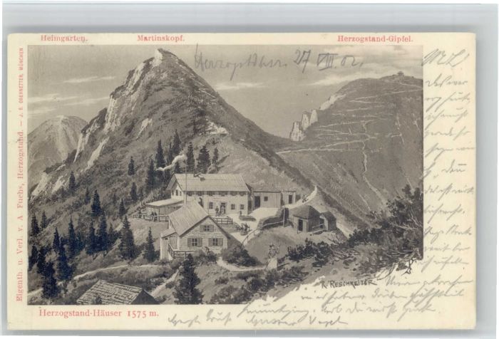 Wallgau Künstler R. Reschreiter Herzogstand Häu