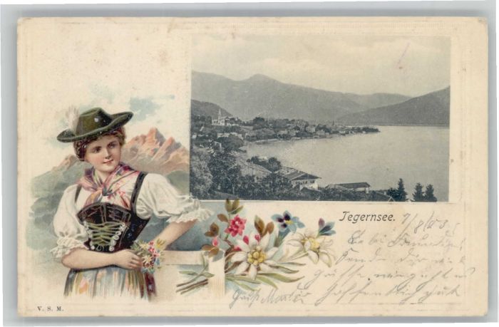 Tegernsee Prägedruckkarte