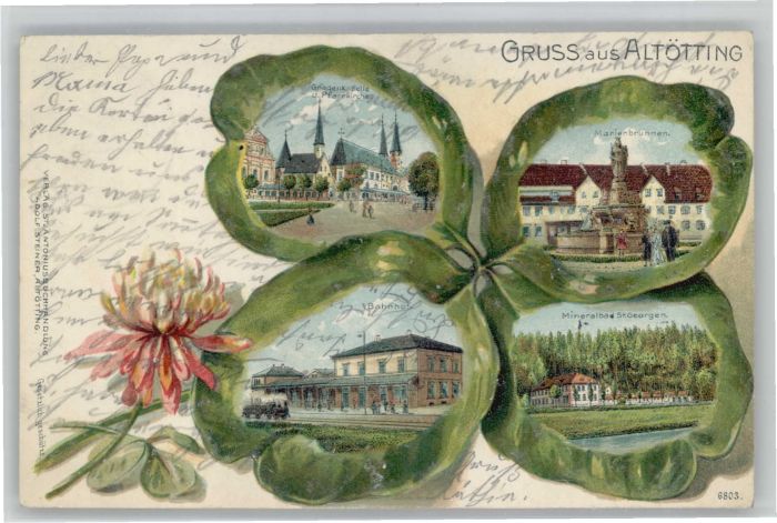 Altoetting leeblatt Gnadenkapelle Marienbrunnen Mi