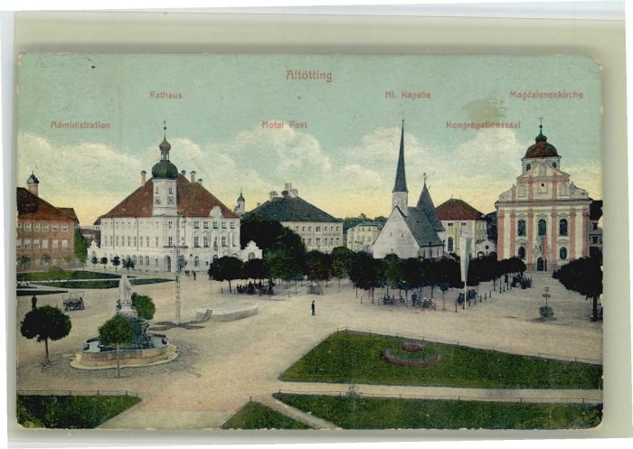 ALToeTTING Bayern Rathaus Hotel Post Kapelle Magdalenen Kirche