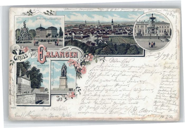 Erlangen Kunstbrunnen Canal Denkmal Markgraf Fri