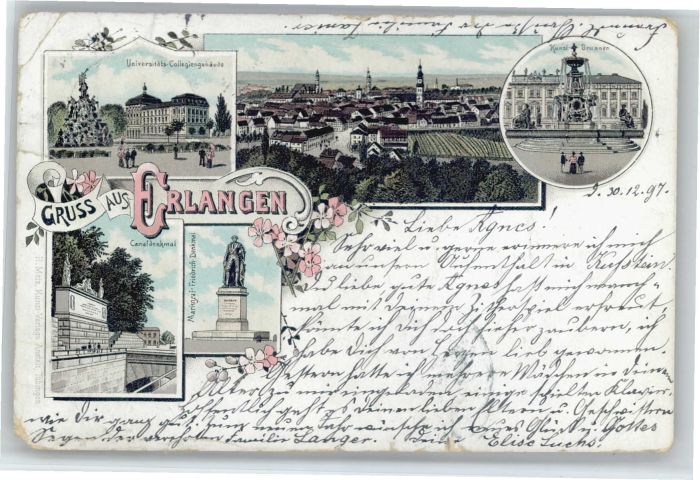 Erlangen Kunstbrunnen Canal Denkmal Markgraf Fri