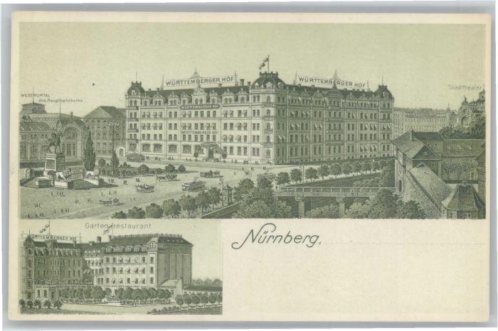 NueRNBERG  CITY uerttembergerhof Garten Restaurant  *