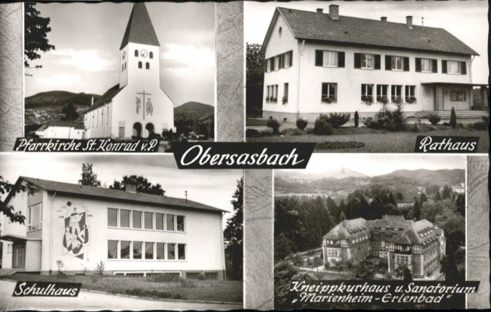 Obersasbach Kirche St Konrad Schule Rathaus Sanator