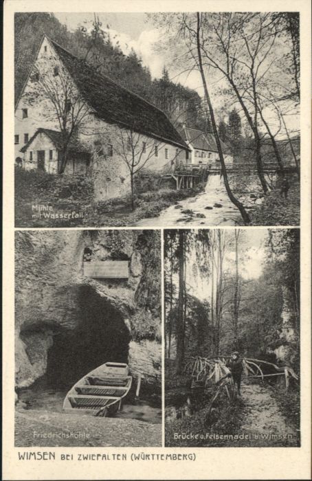 Zwiefalten Friedrichshöhe Wasserfall Brücke *