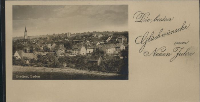 Bretten Baden Kleinformat Neujahrskarte