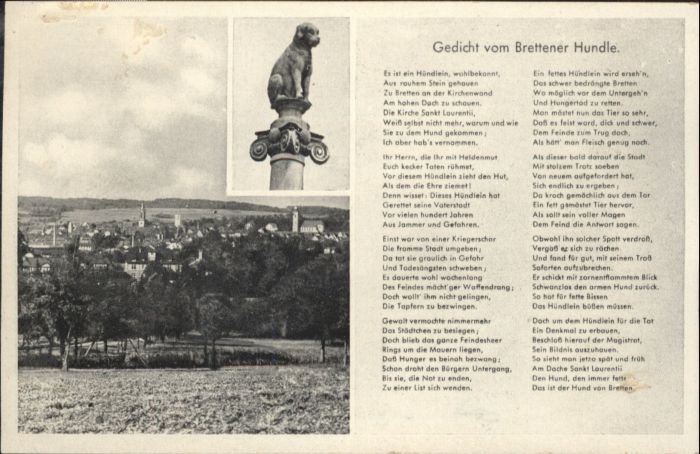 Bretten Baden Bretten Gedicht Brettener Hundle