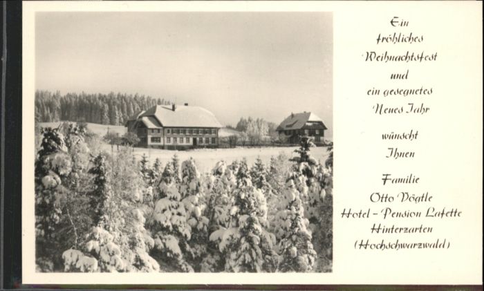 Hinterzarten Breisgau-Hochschwarzwald BW Hotel Pension Lafette