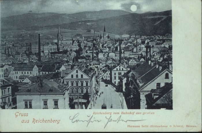 Reichenberg Liberec Boehmen Mondscheinkarte