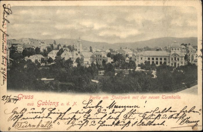 Gablonz Neisse Tschechien Stadtpark Turnhalle