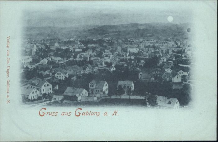 Gablonz Neisse Tschechien Mondscheinkarte