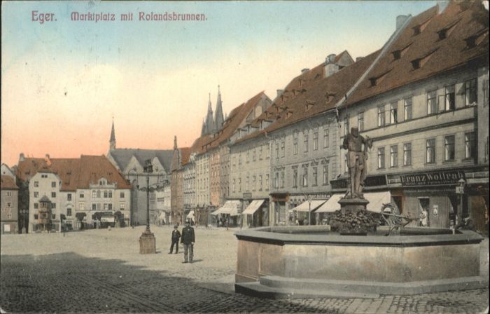 Eger Cheb Tschechien Eger Marktplatz Rolandsbrunnen