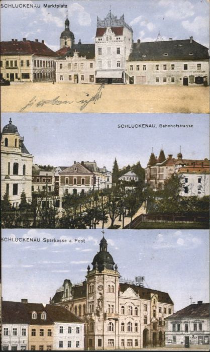 Schluckenau Marktplatz Bahnhofstrasse Sparkasse Pos