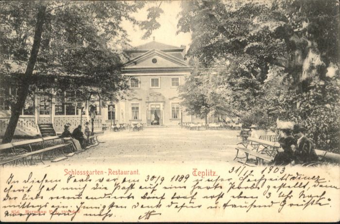 Teplitz-Schoenau Teplice Teplitz-Schönau Schlossgarten Restauran