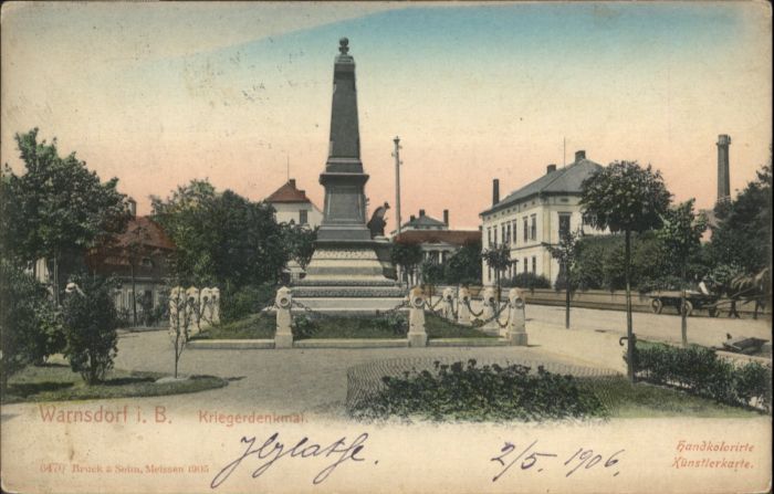 Warnsdorf Varnsdorf Boehmen Warnsdorf Krieger Denkmal